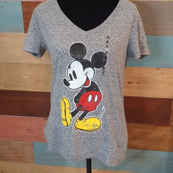💜5/$25 nwt small Disney Mickey mouse v-neck t-shirt - Picture 1 of 4